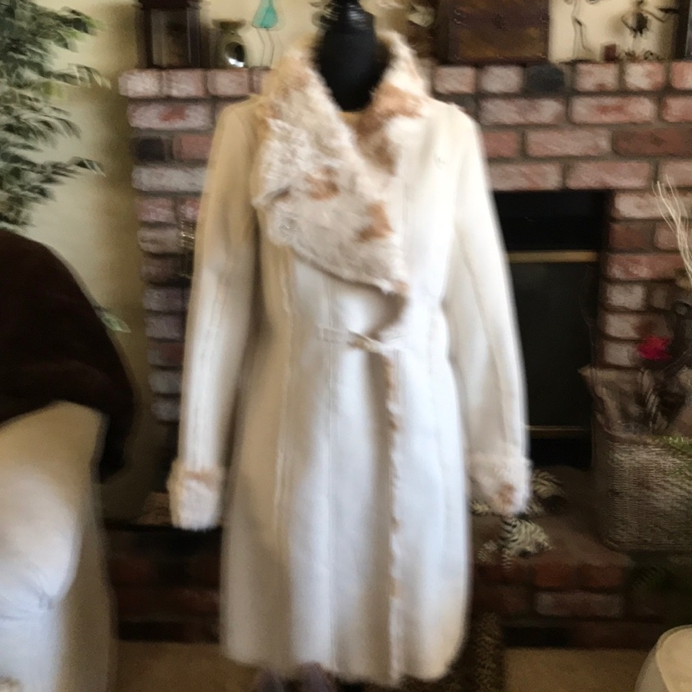 Midnight Velvet Goldie Suede & Faux Fur Coat - Picture 1 of 8